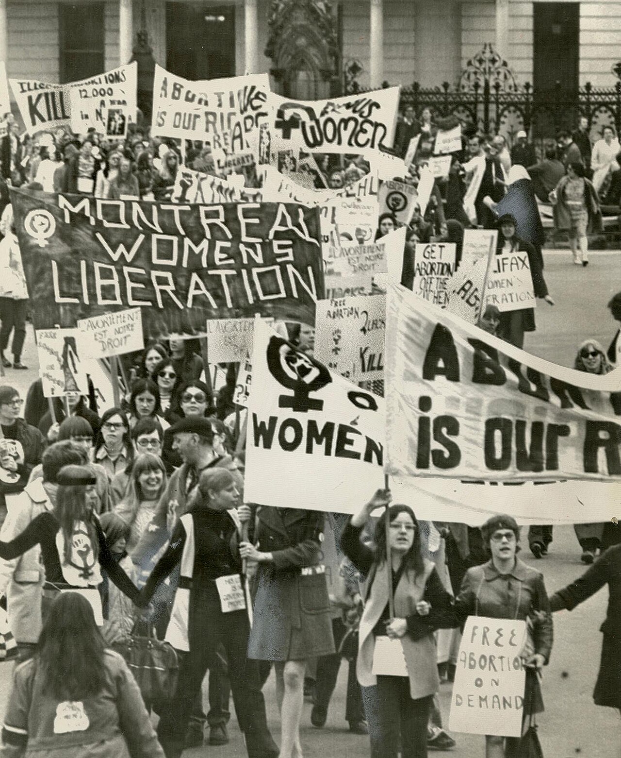 A 1970 reproductive-rights march outside Canada’s Parliament